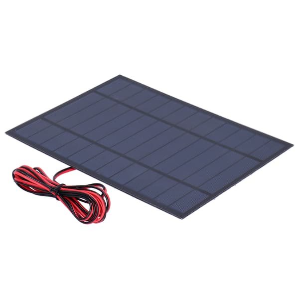 6W 6V Solcellepanel Epoksymodul Polysilisium med 200cm Rød Svart Ledning