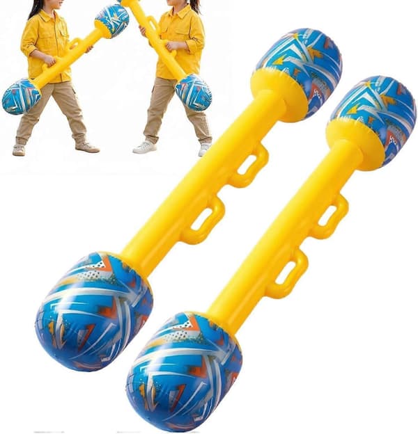Uppblåsbart Gladiator Spelset - 2 st Gladiator Pugil Sticks, Uppblåsbara Spel med Uppblåsbara Batonger, Gladiator Strid Duell Set