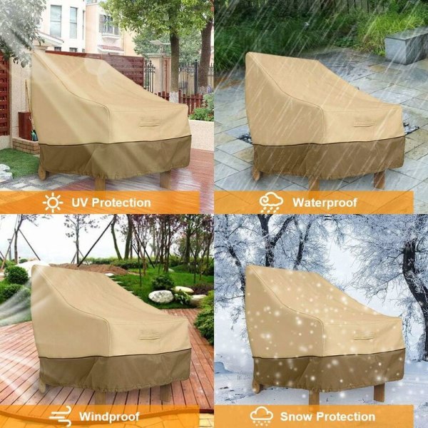 (210D: 85 x 80 x 91.5 cm in rice coffee color matching outdoor single sofa cover waterproof and durable, for indoor and