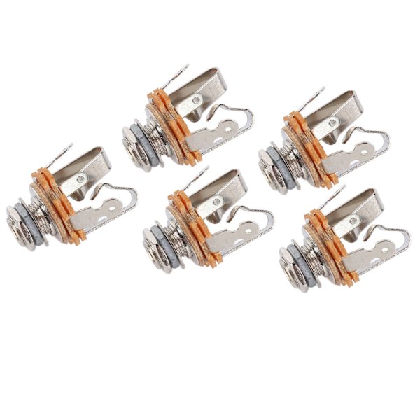 5 st elgitarruttag 6,35 mm plugg gitarr bas stereo utgångsjack kompatibel med mikrofonhögtalare
