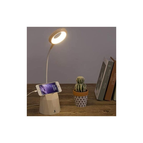 Touch bordlampe Genopladelig sengelampe Lille bordlampe ([Charging Treasure 4000mAh] Abrikosfarve)，Velegnet til seng