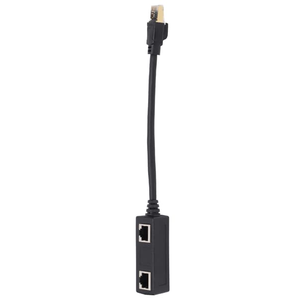 Ethernet Splitter CAT8 Netværkskabel Adapter Sort Holdbar Stabil Pålidelig til Hjemmekontor