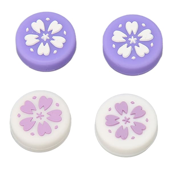 4 stk. Lilla Bløde Silikone Tommelfingergreb til Switch Lite Forebyg Skrid Udskiftning Joystick Caps