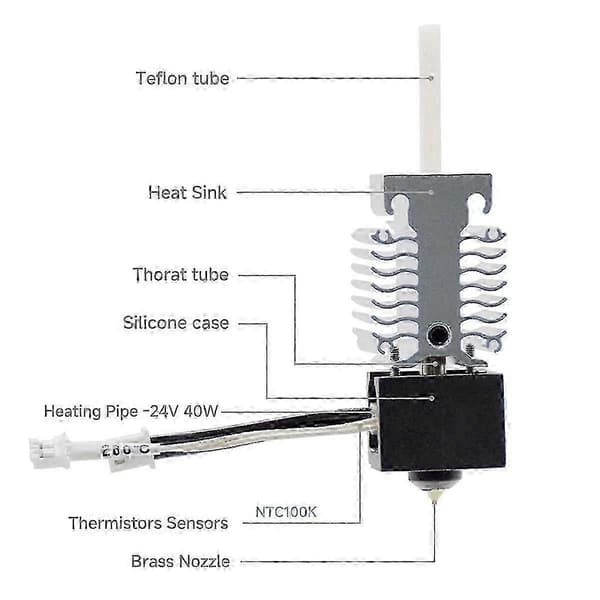 For Ender 3 V3 SE Hotend Kit for Creality Ender 3 V3 SE 3D-printer Silver