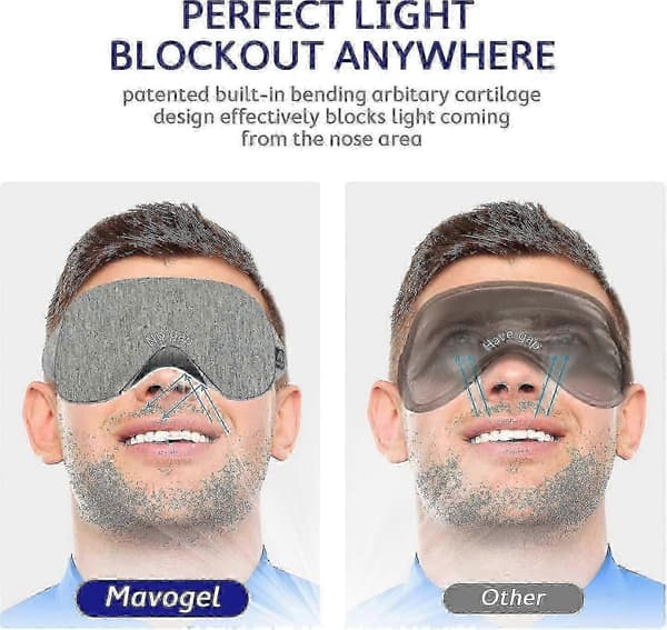 Mavogel Bomullsøye Maske for Søvn - Lysblokkerende Nattmaske for Menn og Kvinner