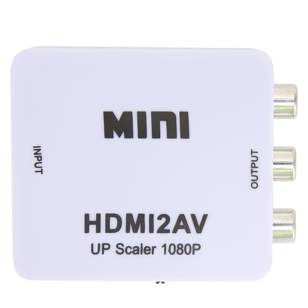 HDMI til AV Konverter Adapter RCA Splitter Switcher 1080P til TV Hvid