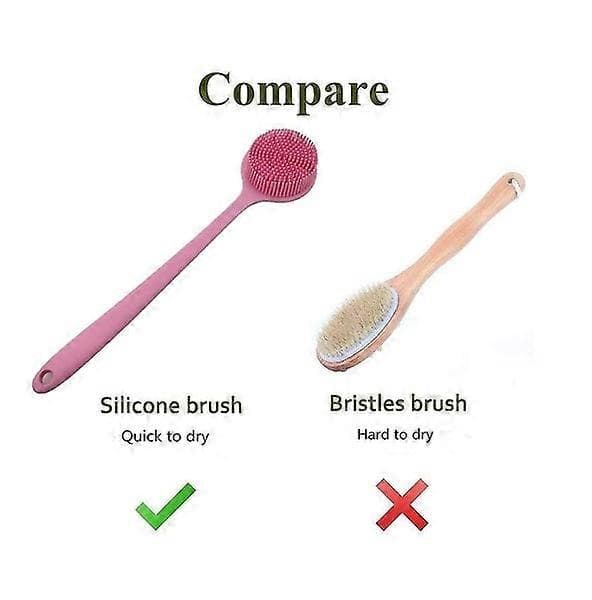Silicone Body Scrubber with Long Handle - Shower Back Scrubber and Body Brush
