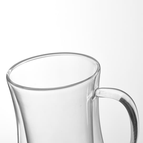2 st Dubbelväggiga Glas Vattenmuggar Stor Kapacitet Transparent Säker Mångsidig Drickskopp för Hemmet