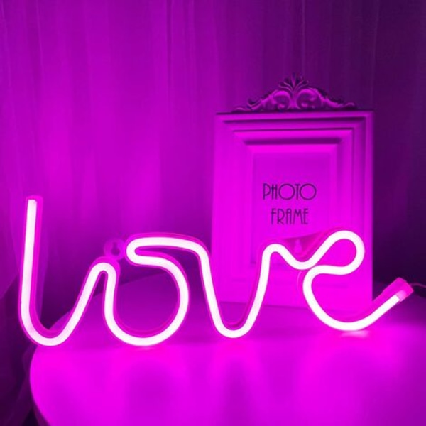 Love Light Neon Valokyltit Makuuhuoneeseen, USB tai Paristo Led Neon Seinäkyltit Esteettiset Valokyltit Lasten Koulu Gi