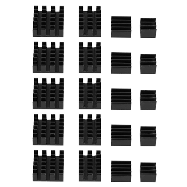 20 stk. Sort Aluminium Køleplade CPU Køler Klæbemiddel til Raspberry Pi 2 3 4 3B 4B