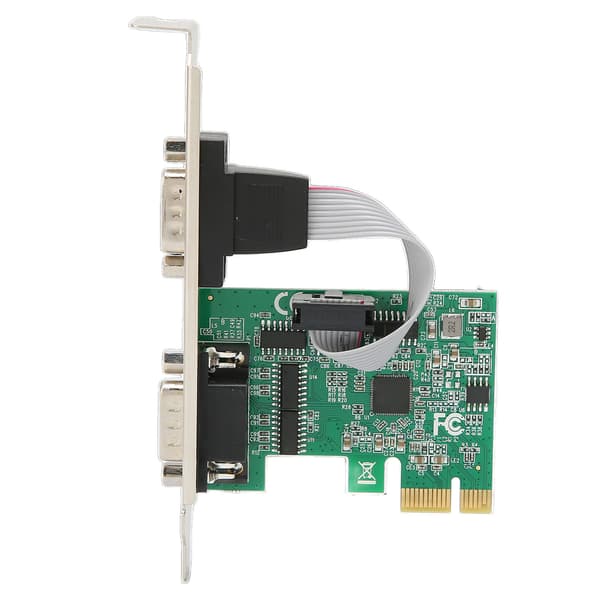 PCIe Seriekort 2 Port RS232 DB9 COM Konverter Adapter Kontroller for Windows Driftstemperatur -40 til 85℃