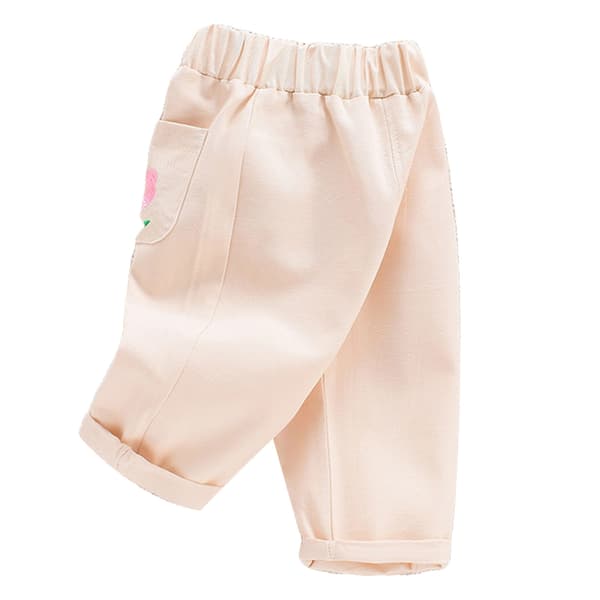 Børne Joggingbukser Casual Fitted Blød Elastisk Talje Ankel Længde Beige Størrelse 80