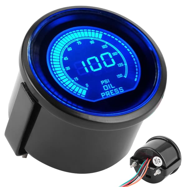 Universal Olietryk Måler til EVO Serie 12V 52mm 0‑150psi Dobbelt Farve Auto Instrument W/Sensor