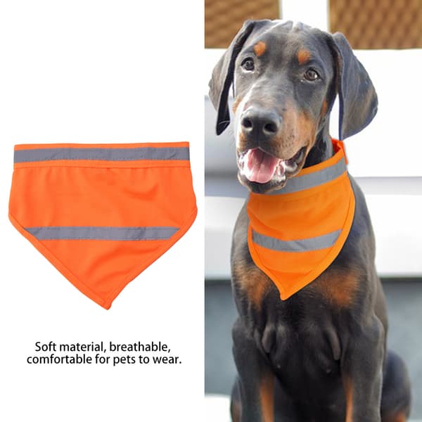Reflekterande Halsduk Krage Haklapp för Hundvalp (Fluorescerande Orange L)