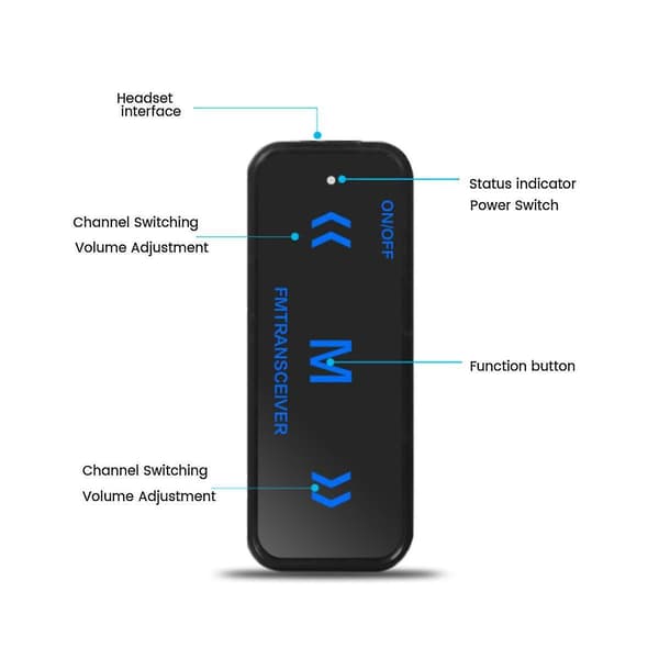 2pcs Mini Walkie Talkie 400-470mhz 2-Way Radio 3w Transceiver Earpiece Headset Earmuff USB Powered
