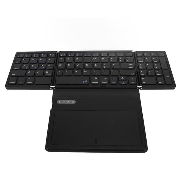 Foldbart Bluetooth 5.1 Lav Latency Tastatur i Fuld Størrelse med Stor Touchpad Kompatibel med iOS Android Windows