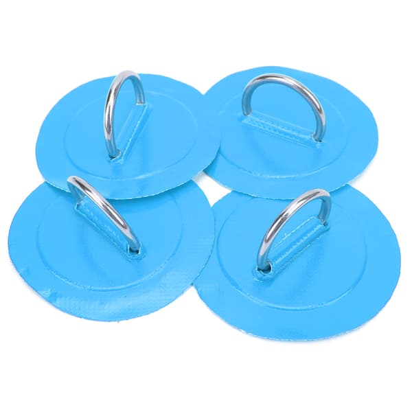 4 stk Oppblåsbar Båt D Ring Patch PVC Slitesterk Marine Rustfritt Stål Fast Spenne Blå