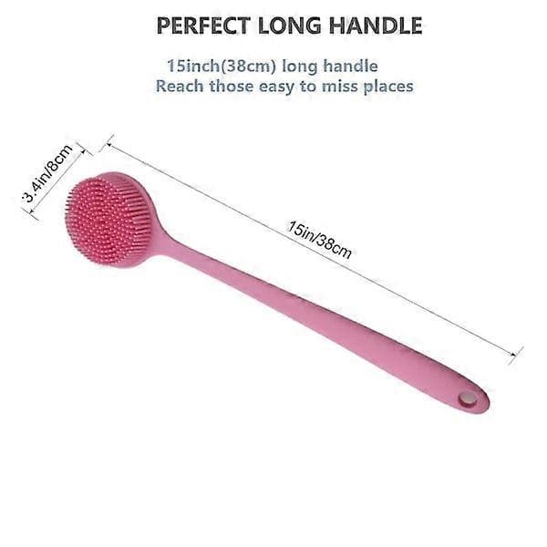Silicone Body Scrubber with Long Handle - Shower Back Scrubber and Body Brush