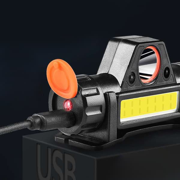 USB Ladehode Multifunksjonell Kraftig LED Lommelykt Magnet Hodelykt Utendørs Camping Fiske Modell 101