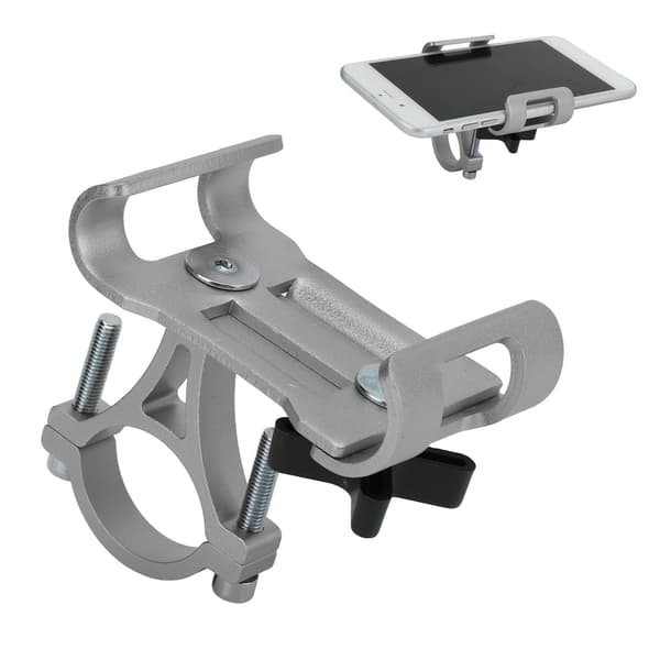 Telefonhållare för cykelstyre i aluminiumlegering för utomhusnavigering, silver