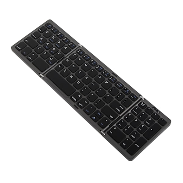 Bluetooth Triple Fold Trådløst Tastatur Multi Enhedsforbindelse til Laptop Tablet Telefon Grå Sort