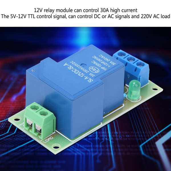 12V 30A Høyeffekts Relémodul Mikrokontroller Utviklingskort