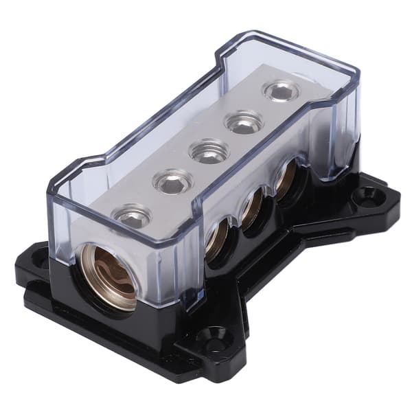 Universal Bil Audio Strømfordelingsblok 0GA Input 4GA Output Zinklegering Krombelagt
