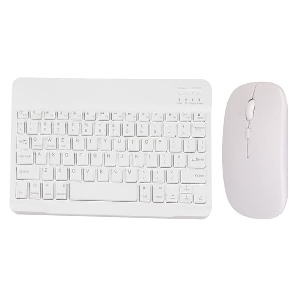 Trådløst Bluetooth-tastatur og mus-kombinasjonssett bærbart for PC bærbar datamaskin hvit