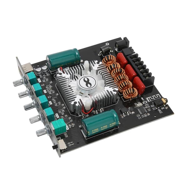 BT Effektforstærker Board Stereo 2.1 Kanal med Køleventilator USB DC 15-36V