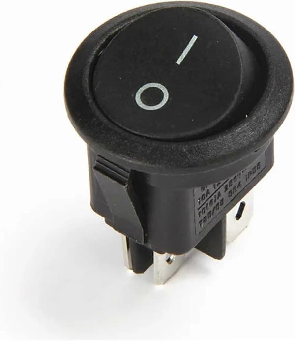 1 STK KCD1-224 4-pins 2-posisjons vippebryter, 6A/250V, rød