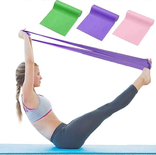 Modstandsbånd - 3-pak elastiske fitnessbånd til yoga, modstandstræning
