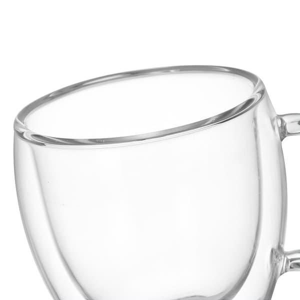 2 st Dubbelväggiga Glas Vattenmuggar Stor Kapacitet Transparent Säker Mångsidig Drickskopp för Hemmet