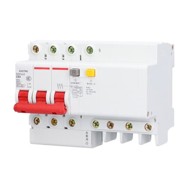 C63 Miniatureafbryder 3P+N 63A 400V AC DIN-skinne montering boligtekstiler