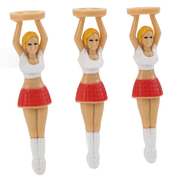 3 stk. Plast Cheerleader Golf Tee Holder til Piger Driver Course Træning