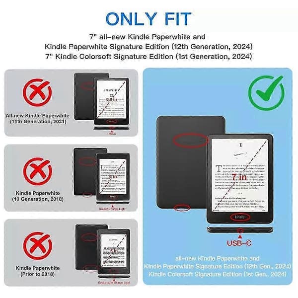 Clear Case for Kindle Paperwhite 12th Generation (2024) Airbag anti drop shell