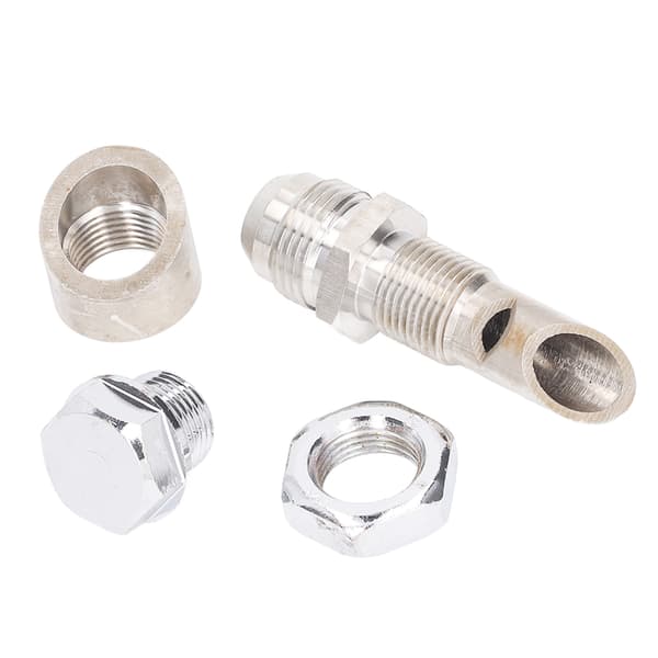 EVAC Scavenger Kit Rustfrit Stål Universal 10AN Studs M18 Vinklet O2 Studs M18x1.5 Vakuumprop