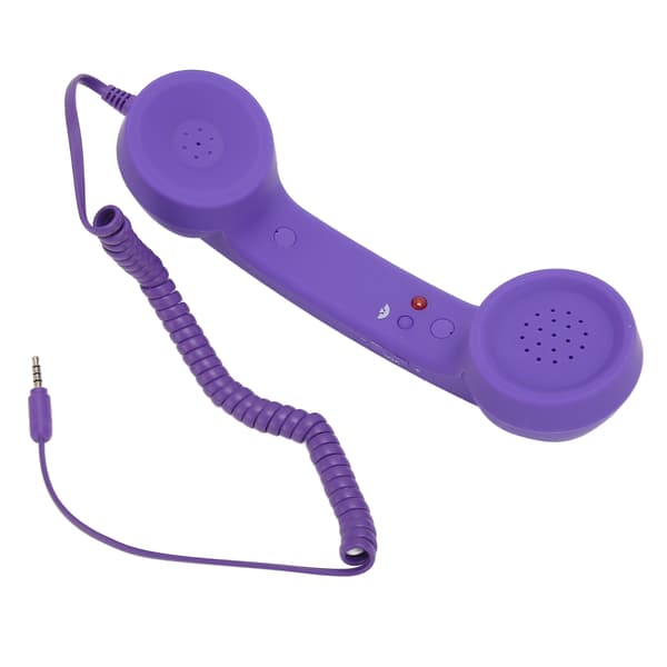 Retro Strålingssikker 3,5 mm Kablet Headset Lilla Smartphone Datamaskin