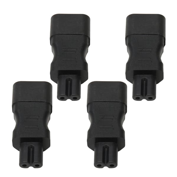 4 stk. IEC320 C14 til IEC320 C7 strømadapter Universal Sort Stik Konverter til PDU Kabinet Laptop Stik
