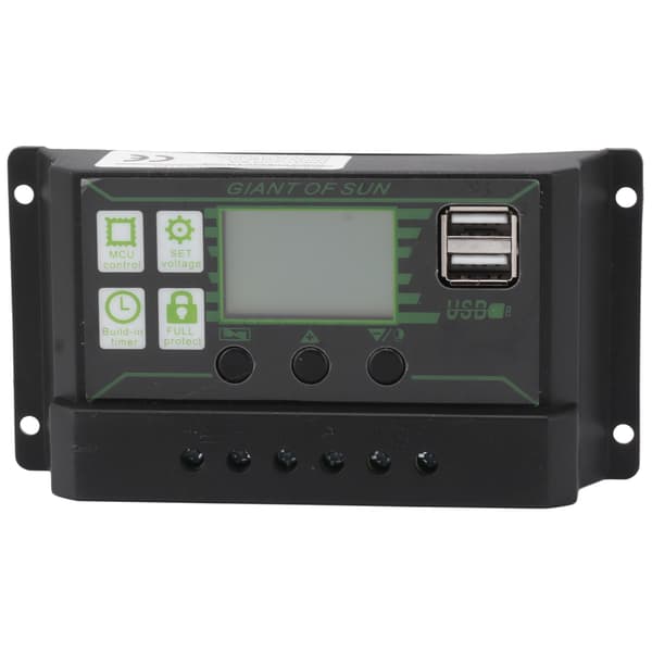 Solar Charge Controller 80A LCD-skärm Dubbel USB-port PWM-laddning ABS 5V Solpanelregulator