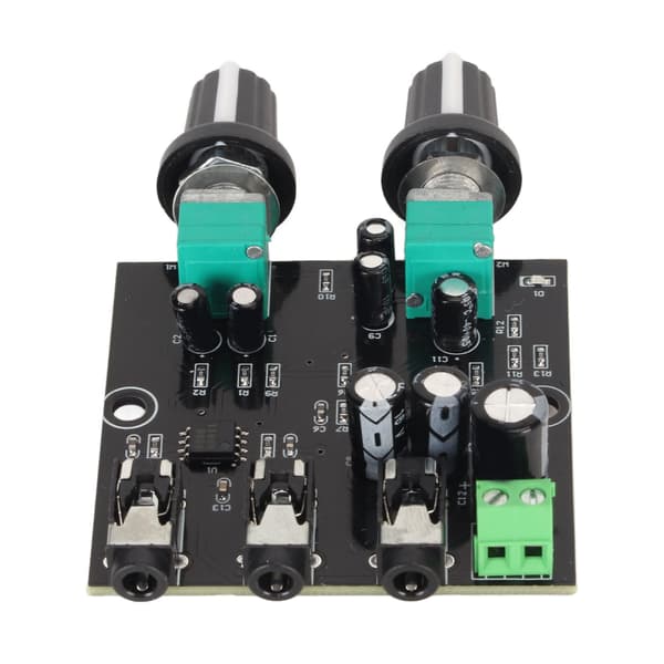 2-kanals stereo lydmixer board modul med hovedtelefonforstærker 5-12V DC input enkelt output