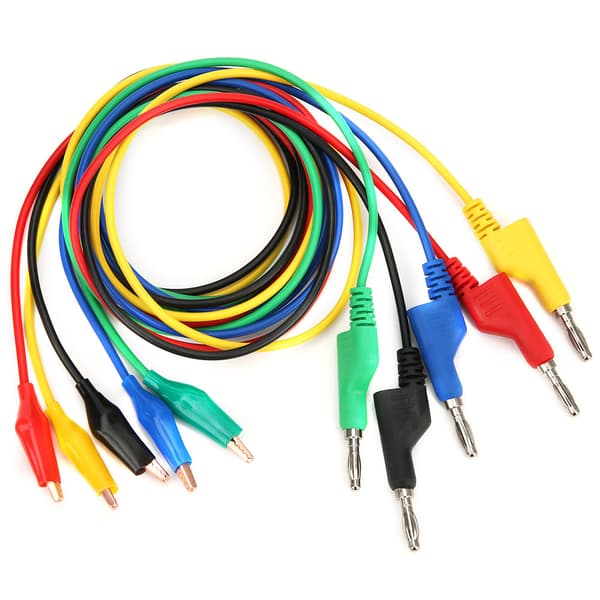 5 st 4 mm 1 m stapelbara banankontakter till klämma testledningskabel för multimeter