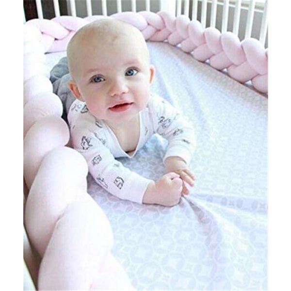 Sängkant, baby , sängorm, baby , vävkantsskydd, huvudskyddsdekoration för vaggan (pulver, 150cm),