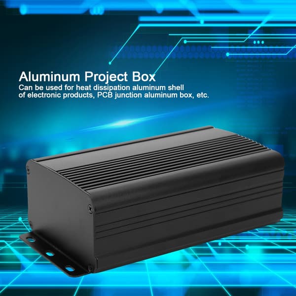 Aluminium Projektboks Mat Sort Kabinet DIY Printkort Controller Case 55x95x150mm
