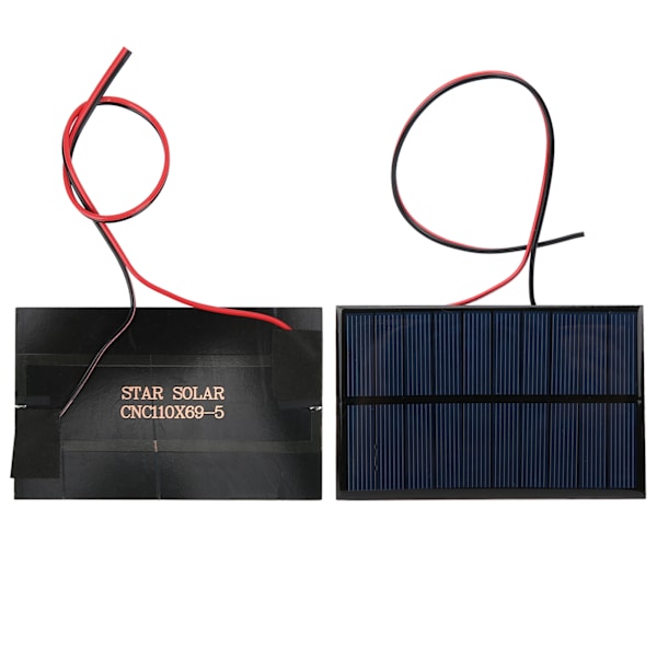 2 stk. Mini solcellepanelmodulsystemlader 5V 250mA batteri med 30 cm 11,8 tommer kabel