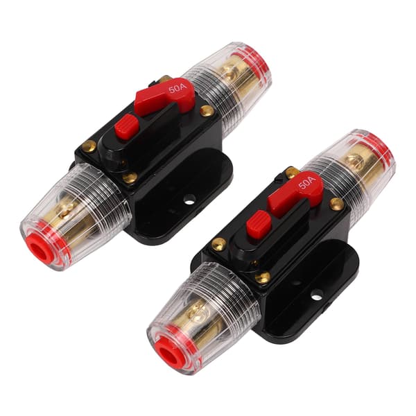 12V 24V Manuell Reset Inline Strømbryter Sikringsholder Batterisko Varmekrymper Bil Båt Lydsystem 50A