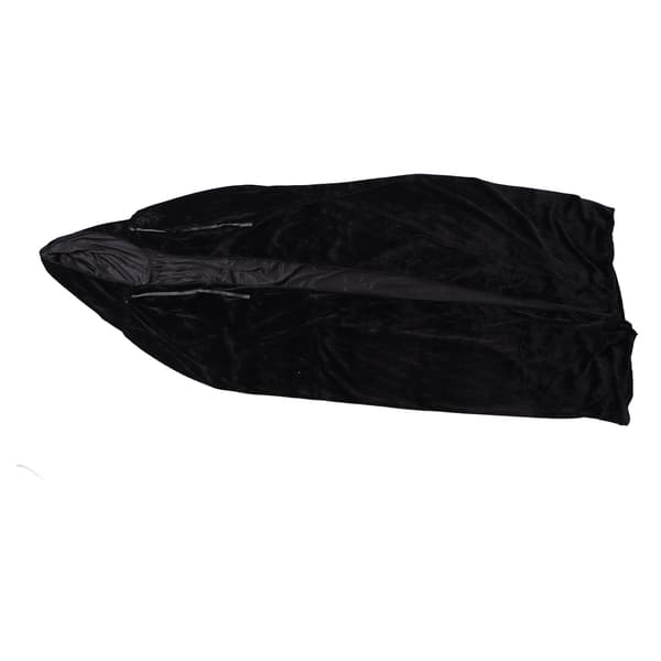 Sort Fløjl Hætte Kappe Stor Heksekappe Blød Behagelig Fest Cosplay Rollespil Kostume