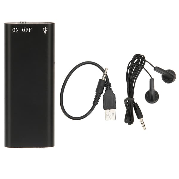 HD Støjreduktion Stemmeaktiveret USB-opladning Mini Lydoptager 8GB 96 Timers Optagelse til Møder Interviews Neutral Engelsk Sort