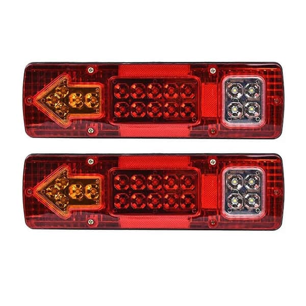 Bilsläp Lastbil Bakljus Enkel Installation Rektangulära LED-bakljus Bildel Red 2pcs 12V