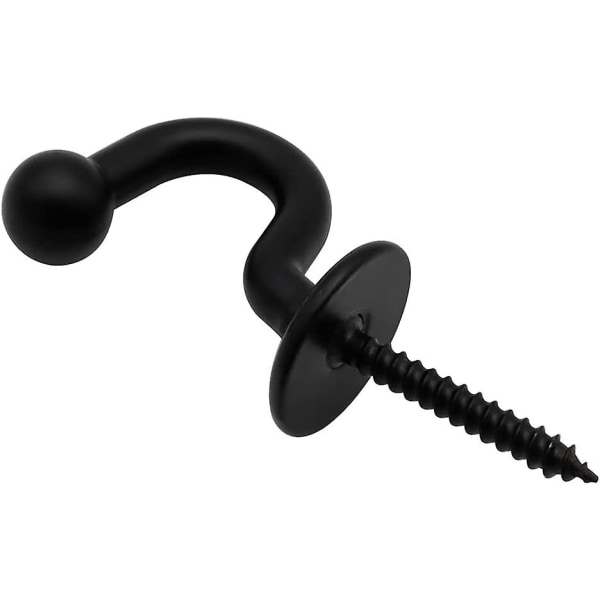 Sæt med 4 gardinkroge 64mm sort metal bindebånd Vægmonteret gardin Holdback U Design Gardin Tieback Multifunktionel til at samle gardiner og han