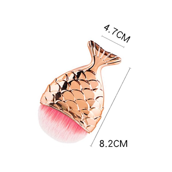 Merenneito-meikkisivellin, meikkisivellin, puuteriposkipunameikkivoide, meikkisivellin, merenneito-meikkisivellin laatikolla, kalahäntämeikkisivellin Shape3